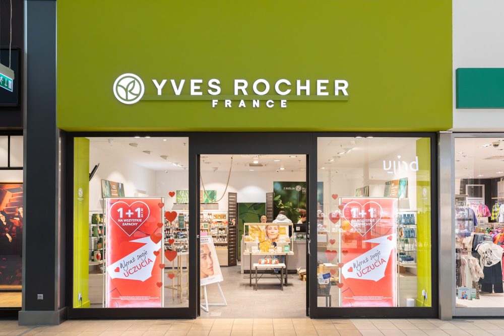 Witryna sklepu Yves Rocher w M1 Kraków