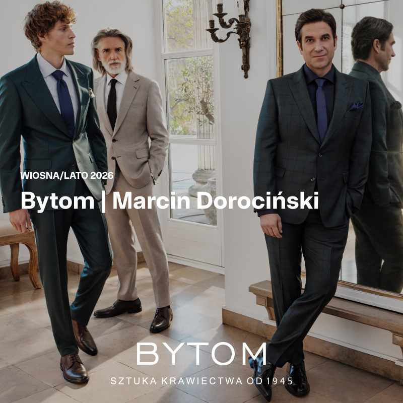 Marcin Dorociński w garniturze Bytom z kolekcji Wiosna 2026 w M1 Kraków