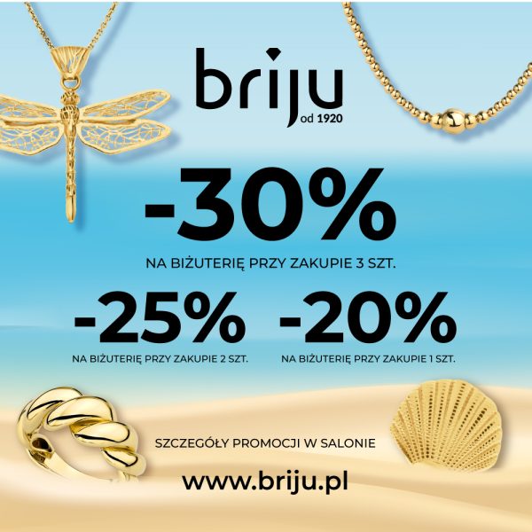 Grafika informacyjna o nowej ofercie rabatowej salonu Briju.