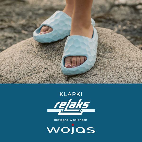 Grafika promocyjna marki Wojas. Nowe letnie klapki relaks.